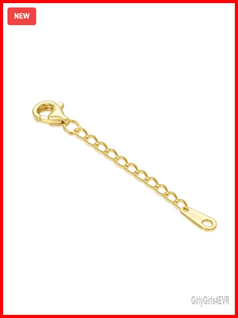 14k Real Gold Necklace Bracelet Extender Chain Adjustable Lobster Clasp